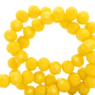 Top Glas Facett Glasschliffperlen 6x4mm rondellen Vibrant yellow-pearl shine coating
